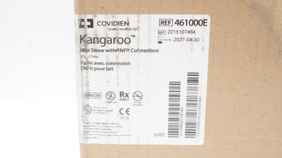Covidien 461000E Kangaroo Milk Straw with ENFit Connection 5inch - Box of 100